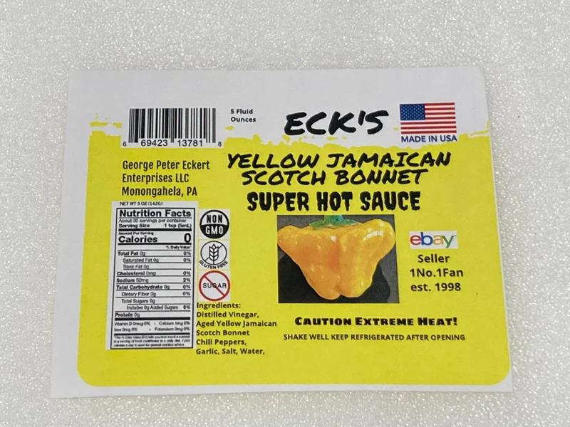 Yellow Jamaican Scotch Bonnet Super Hot Pepper Sauce - 5 oz Bottle - Image 2
