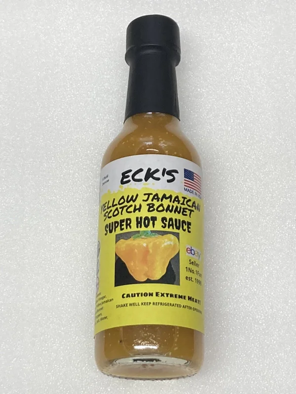 Yellow Jamaican Scotch Bonnet Super Hot Pepper Sauce - 5 oz Bottle - Image 1