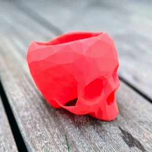 3D Printed Skull Planter - Eco-Friendly PLA Decor - Small 4