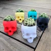 3D Printed Skull Planter - Eco-Friendly PLA Decor - Small 4" or XL 6" Pot - Image 1