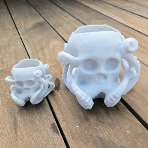 3D Printed Skull Planter with Brain Cactus - PLA Eco-Friendly Decor - Image 11