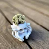 3D Printed Skull Planter with Brain Cactus - PLA Eco-Friendly Decor - Image 1