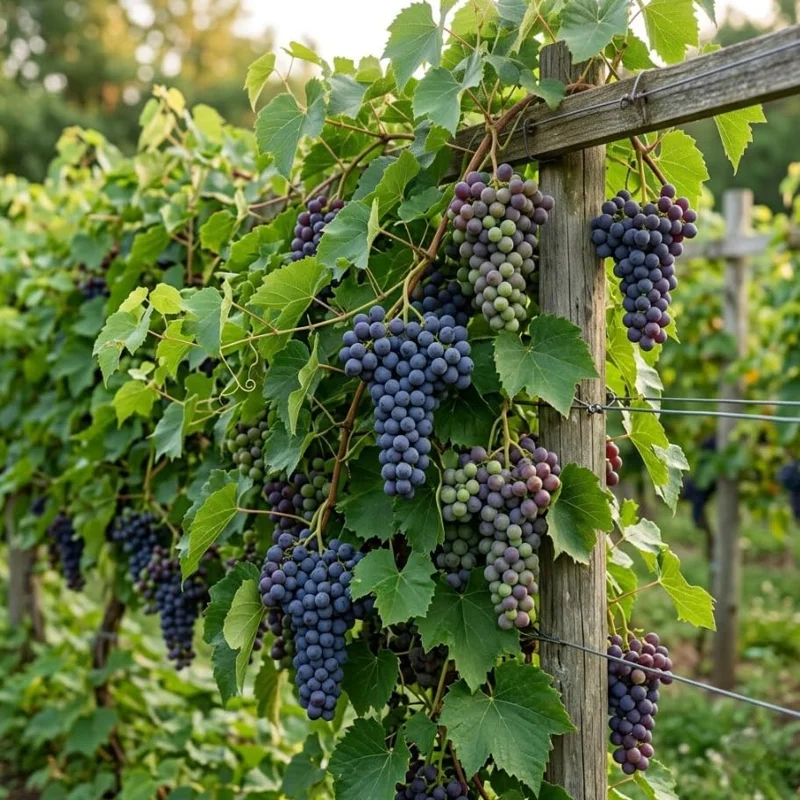 Concord Grape Vine Live Plant - Sweet Purple Blue Grapes, 6-12" Dormant - Image 1