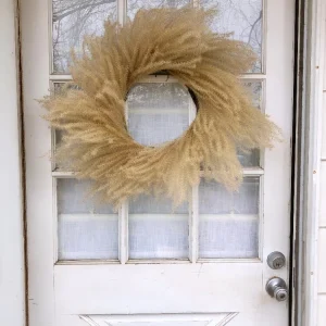 Dried Pampas Grass Wreath - Natural Decor, 1.5'x1.5' - Image 3