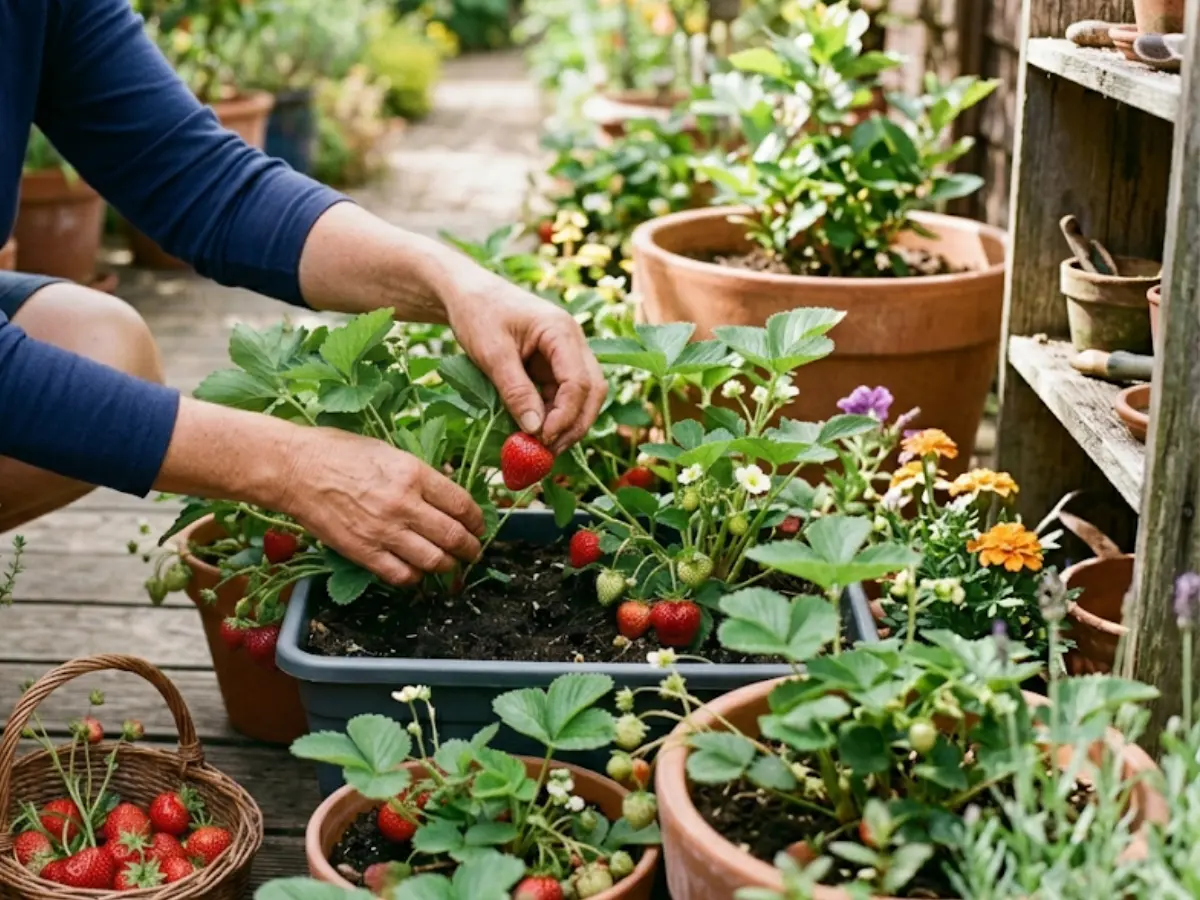 Sweet, ripe strawberries ready for harvest – a rewarding sight for any gardener!