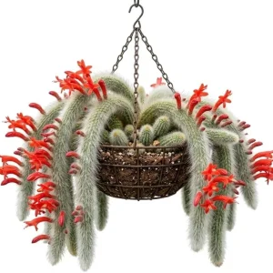 Monkey Tail Cactus Live Plant - Rare Fuzzy Trailing Succulent, 2