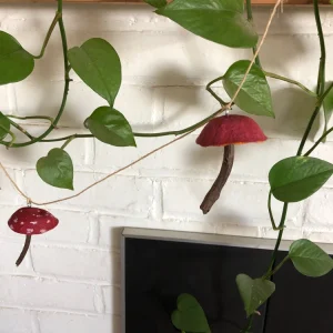 Mushroom Garland - Handmade Natural Material Decor - 7ft Total Length - Image 2