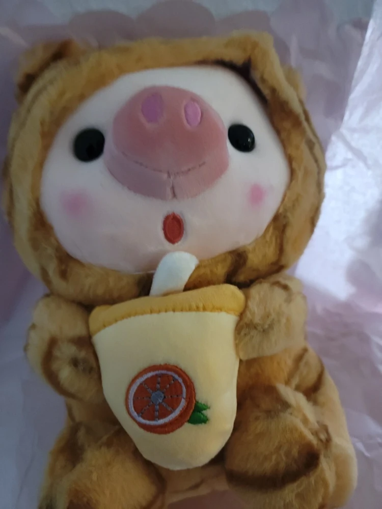 Soft Plush Tabby Cat Toy - Small Squishmallow Style Boba Tea Plush, Multicolor - Image 2