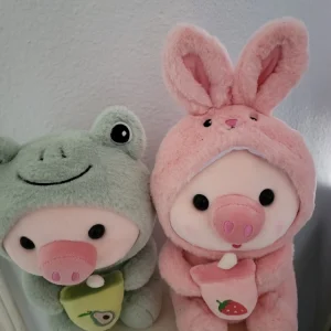 Squishmallow Gigi Bunny & Frog Piggy Plush Toy Set - Small (6-14 in) - Image 3