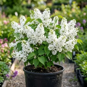White Lilac Bush Live Plant - Fragrant White Blossoms, 4 Inch Pot, Outdoor Shrub - Image 1