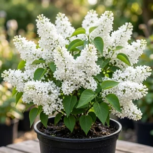 White Lilac Bush Live Plant – Fragrant White Flowers – 4 inch Pot – Outdoor Shrub - Image 1