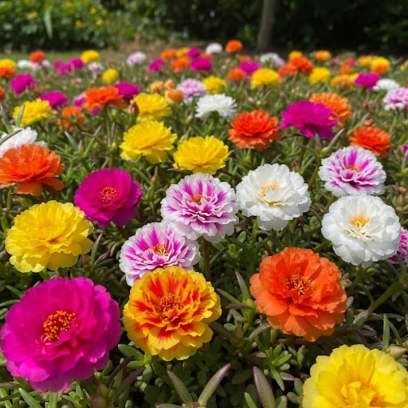 2 Double Moss Rose Portulaca Live Plants – Ground Cover, Full Sun, Zones 9-11 - Image 3