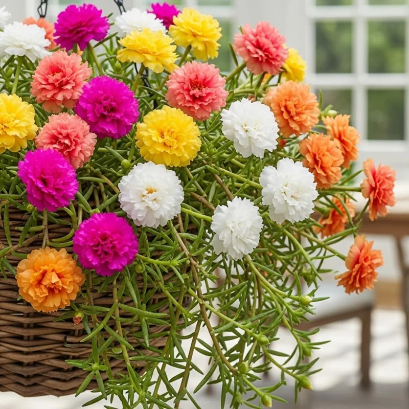 2 Double Moss Rose Portulaca Live Plants – Ground Cover, Full Sun, Zones 9-11 - Image 4