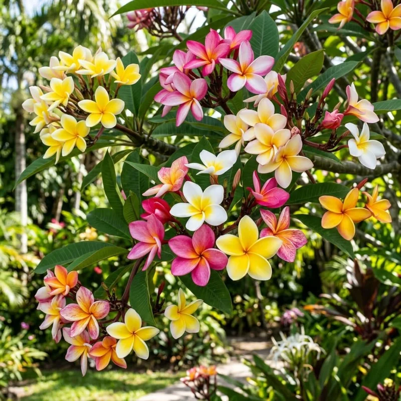 3 Mixed Plumeria Cuttings - Tropical Frangipani Live Plant, Ready to Root, Outdoor Growing - Image 2