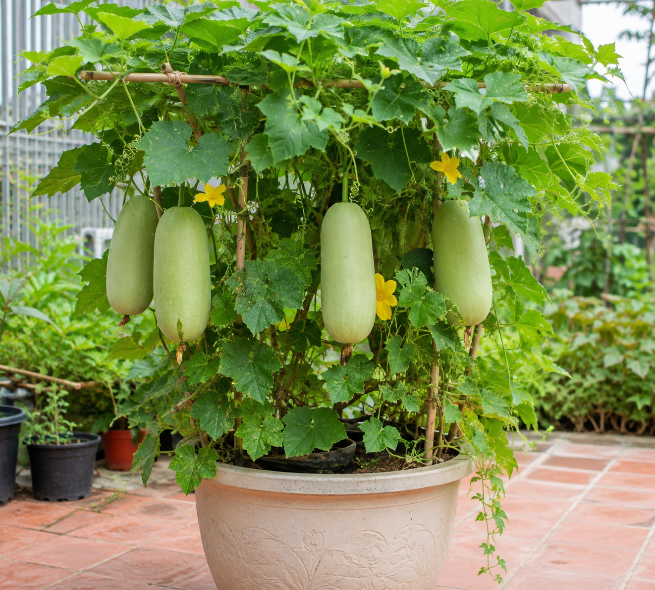 Melon Fruit Live Plant - 4 Inch Pot, Warm Season Vine, Edible Fruit