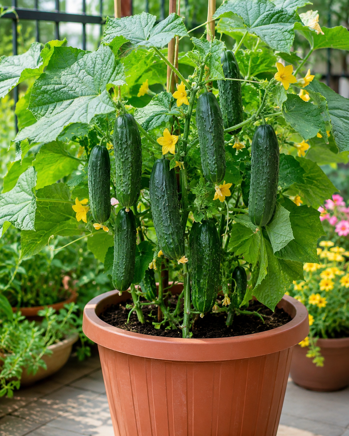 Marketmore Cucumber Live Plants – 2 Plants in 4 Inch Pot, 4-6" Tall for Outdoor Planting