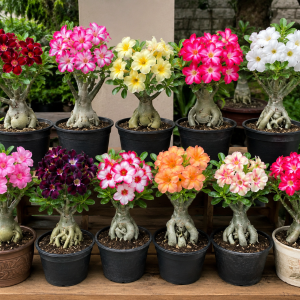Desert Rose Live Plant Adenium - 2in Pot - Red, White, Pink, Bicolor