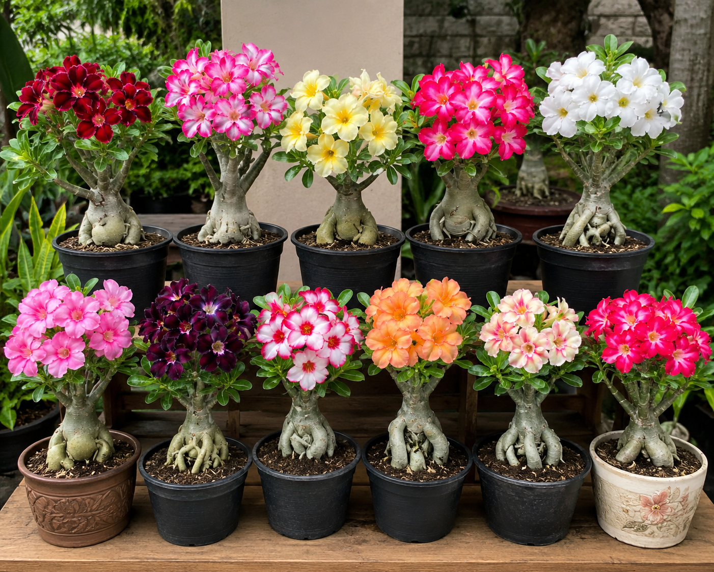 Desert Rose Live Plant Adenium - 2in Pot - Red, White, Pink, Bicolor