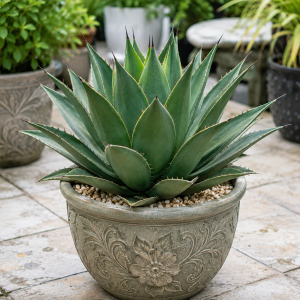 2 Green Agave Live Plants - Outdoor Succulent, 4 Inch Pot, 3-5 Inches Tall