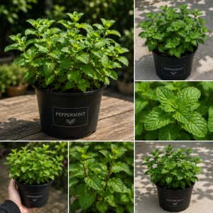Peppermint Live Plant – Fresh Herb, Cold Hardy, 3.5-inch Pot, Indoor/Outdoor