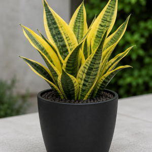 Yellow Sansevieria Live Plant – 4 Inch Pot – Yellow Variegated Indoor Succulent