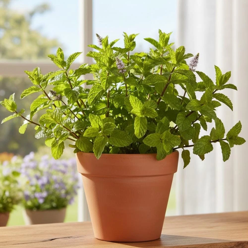 Orange Mint Live Plant - 3.5 Inch Pot, 5 Inches Tall Herb for Indoor/Outdoor - Image 1