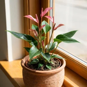 Pink Anthurium Zizou Live Plant – Tropical Flowering Houseplant – 4 Inch Pot - Image 6