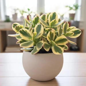 Variegated Jade Plant Live - Crassula Ovata Succulent - 4 Inch Tall in 3.5 Inch Pot - Indoor Houseplant - Image 1