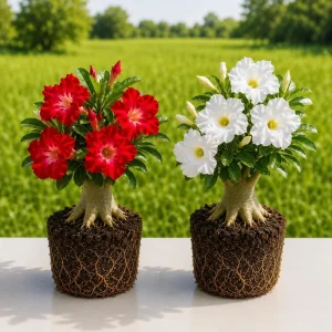 Desert Rose Live Plant 2-Pack, Adenium Obesum Succulent, 5-8 Inch Tall, Outdoor/Indoor - Image 1
