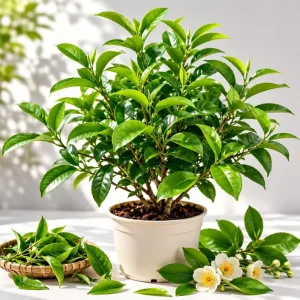 Green Tea Live Plant - Camellia Sinensis, 4-8 Inch Tall, Outdoor Shrub - Image 1