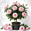 Light Pink Climbing Rose Live Plant - Fragrant Bush, 4-6 Inches Tall, Outdoor - Image 1