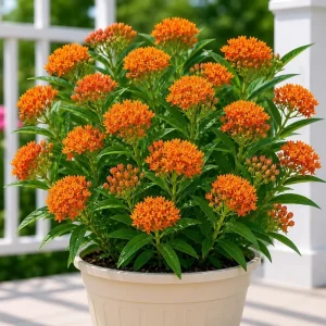 Orange Milkweed Live Plant, Asclepias Tuberosa, Set of 2, 4-8 Inch Tall, Perennial, Outdoor - Image 1