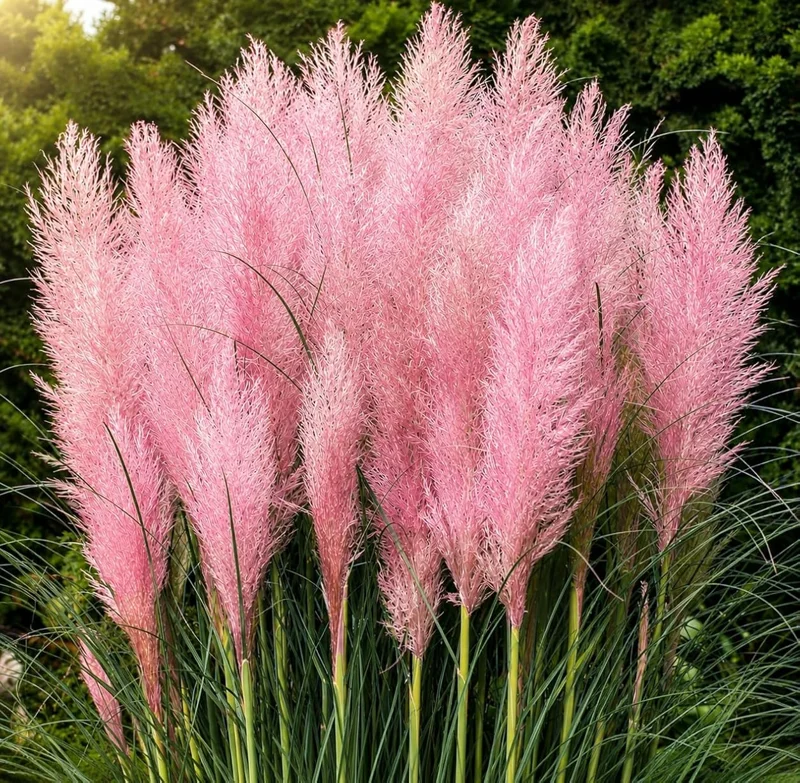 Pink Pampas Grass Live Plant - Set of 2, 4-8 Inch Tall, Outdoor Perennial - Image 1