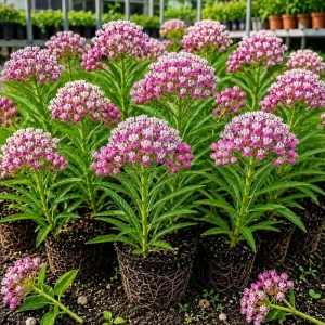 Purple Milkweed Live Plant (Asclepias purpurea) - Set of 2, 4-8 Inch Tall, Perennial Outdoor - Image 1