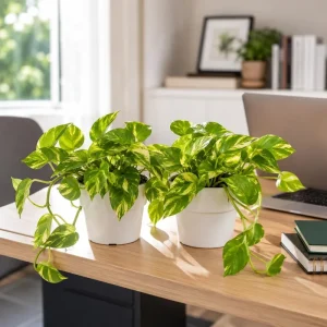 Set of 2 Golden Pothos Live Plants, 5-8 Inch Tall, 4 Inch Pot, Indoor Vining Houseplant - Image 1