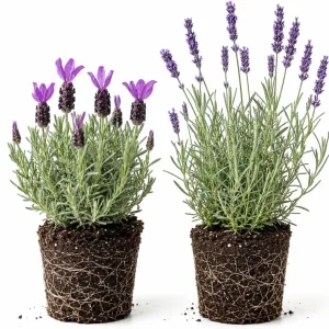 Set of 2 Mixed Lavender Live Plants, 4-8 Inch Tall, Purple Flowering Herb for Garden & Patio, Outdoor - Image 1
