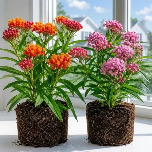 Tropical Milkweed Live Plants, Asclepias, Set of 2, 4-8 Inch Tall, Outdoor Perennial - Image 1