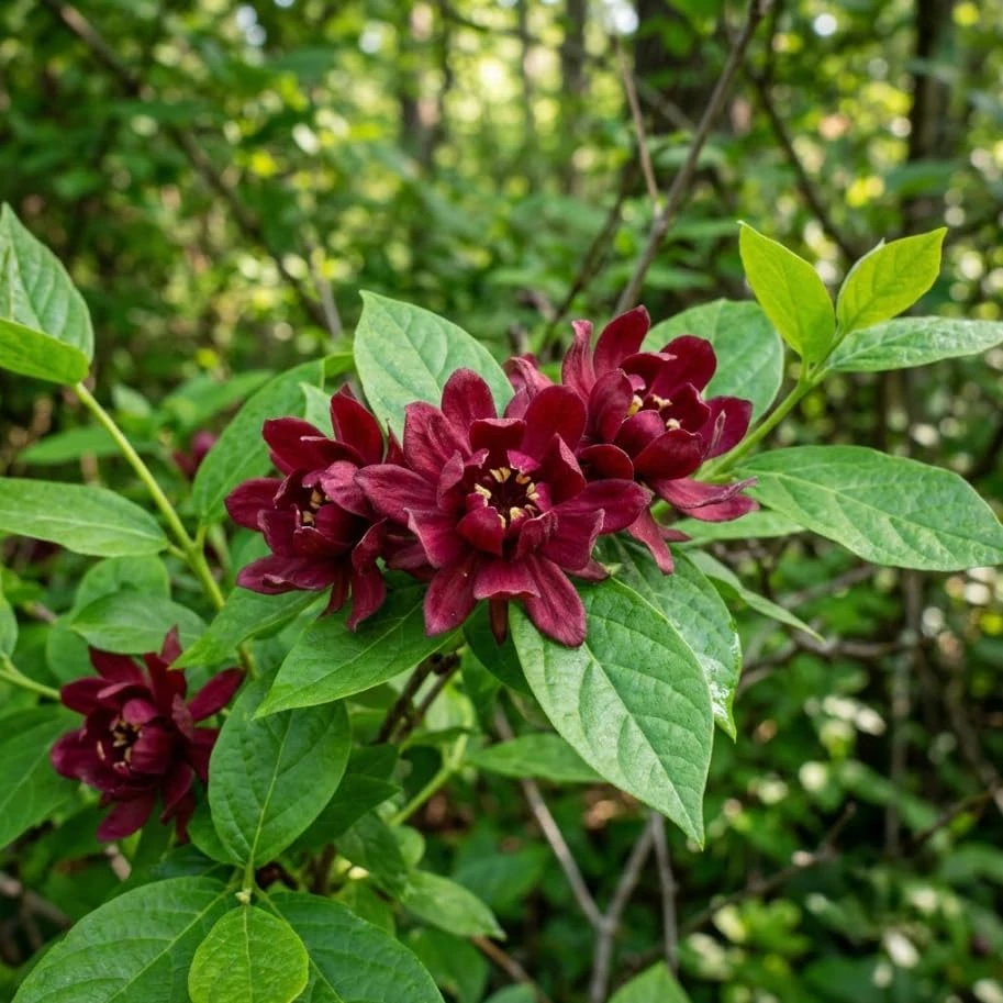 Carolina Allspice Live Plant – Calycanthus Floridus Sweetshrub Bush, 6-18" Tall, Quart Pot, Hardy Outdoor - Image 3