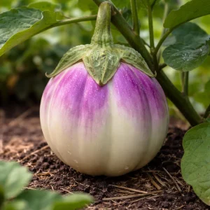 Italian Rosa Bianca Eggplant Seeds - Heirloom - 20 Count - Lavender White Round Fruits - Easy Grow Garden Plant - Image 2