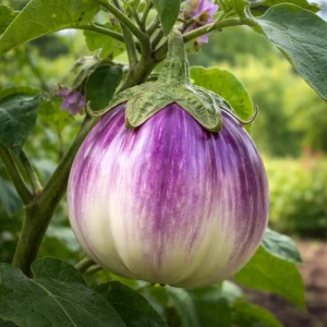 Italian Rosa Bianca Eggplant Seeds - Heirloom - 20 Count - Lavender White Round Fruits - Easy Grow Garden Plant - Image 3
