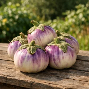 Italian Rosa Bianca Eggplant Seeds - Heirloom - 20 Count - Lavender White Round Fruits - Easy Grow Garden Plant - Image 4