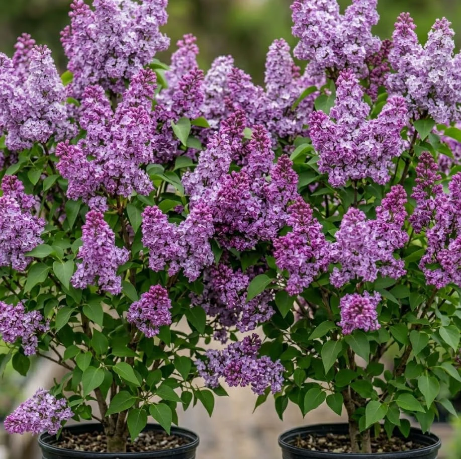 Pack of 2 Purple Lilac Live Plants, 6-12" Tall, Reblooming Syringa Bushes, Outdoor - Image 1