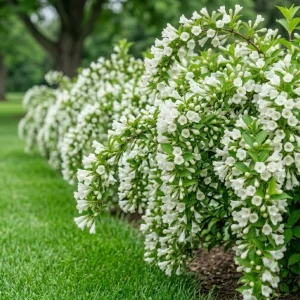 Pack of 2 White Weigela Shrub Live Plants - Reblooming Hardy Flowering Bush 6-12 Inch Tall in 4 Inch Pot, Outdoor - Image 3