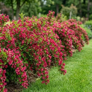 Pack of 3 Reblooming Red Weigela Shrub Live Plant, 6-12 Inch Tall in 4 Inch Pot, Outdoor Flowering Bush - Image 2