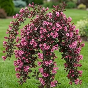 Pink Weigela Live Plant - Reblooming Shrub - 6-12 Inch Tall - Quart Pot - Outdoor - Image 1