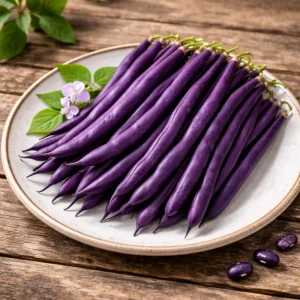 Purple French Filet Pole Bean Seeds - Heirloom, High Yield, 20 Seeds - Image 2