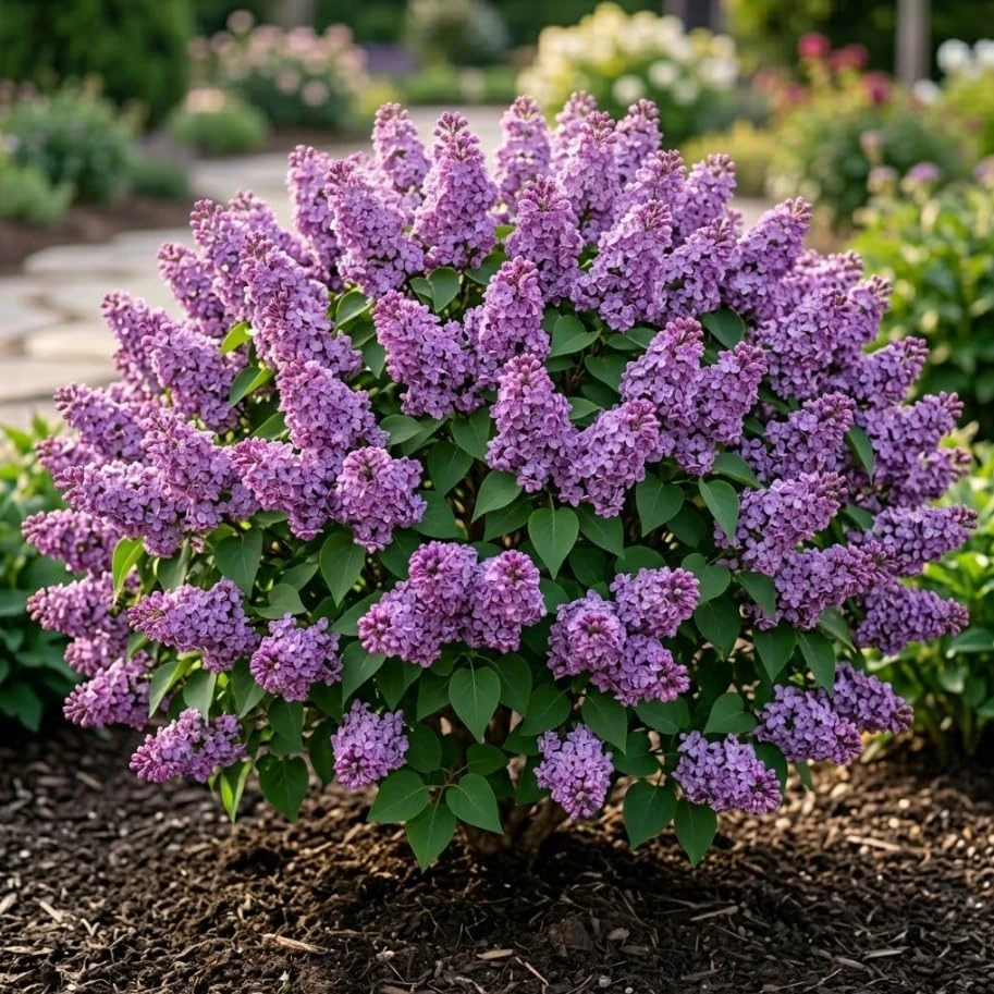 Purple Lilac Bush Live Plant 6-12" Tall - Reblooming Syringa for Outdoor Gardens - Image 1