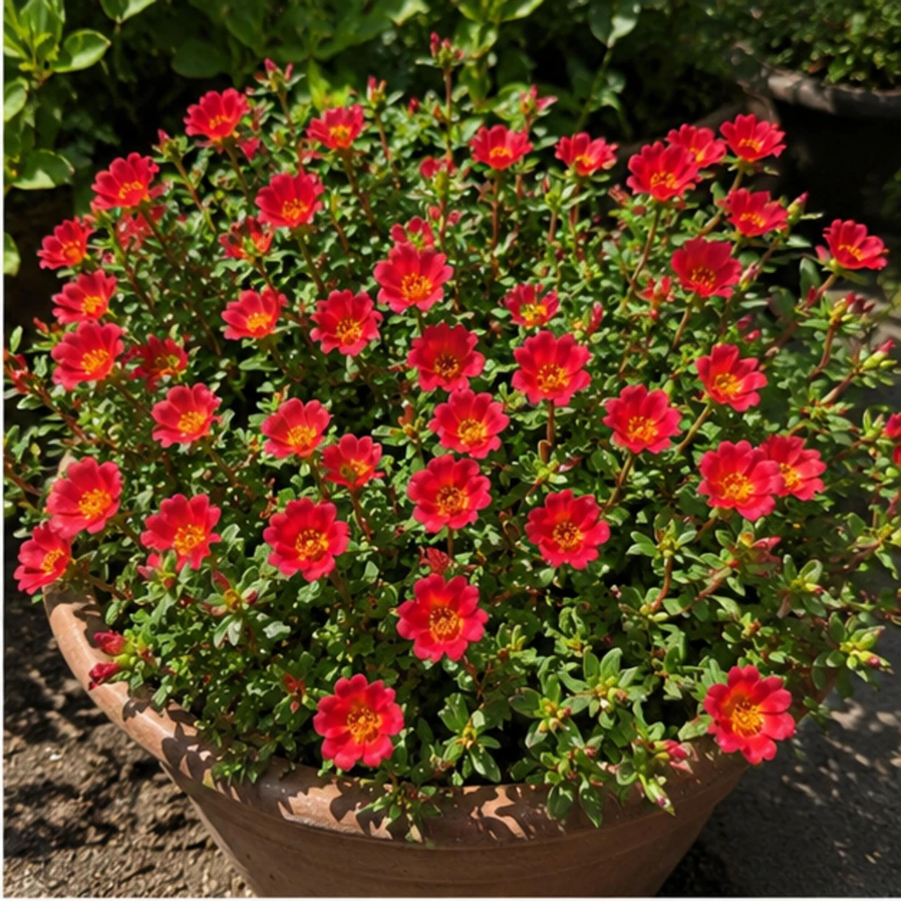 Scarlet Purslane Seeds - Portulaca oleracea - 30 Seeds - Red Blooms, Heat Tolerant Ground Cover - Image 2