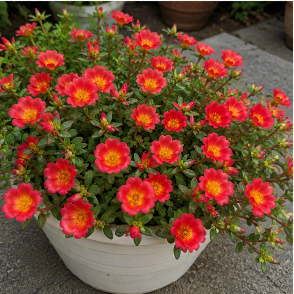 Scarlet Purslane Seeds - Portulaca oleracea - 30 Seeds - Red Blooms, Heat Tolerant Ground Cover - Image 3