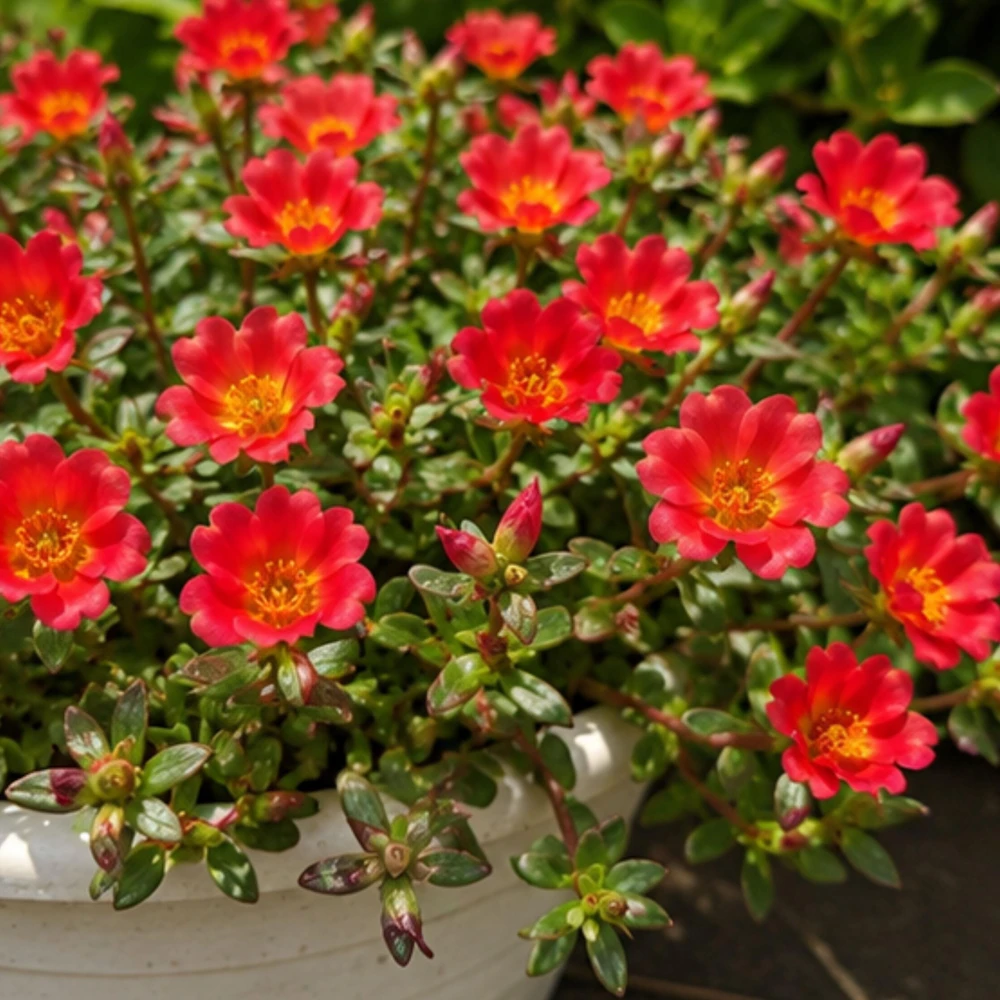 Scarlet Purslane Seeds - Portulaca oleracea - 30 Seeds - Red Blooms, Heat Tolerant Ground Cover - Image 8